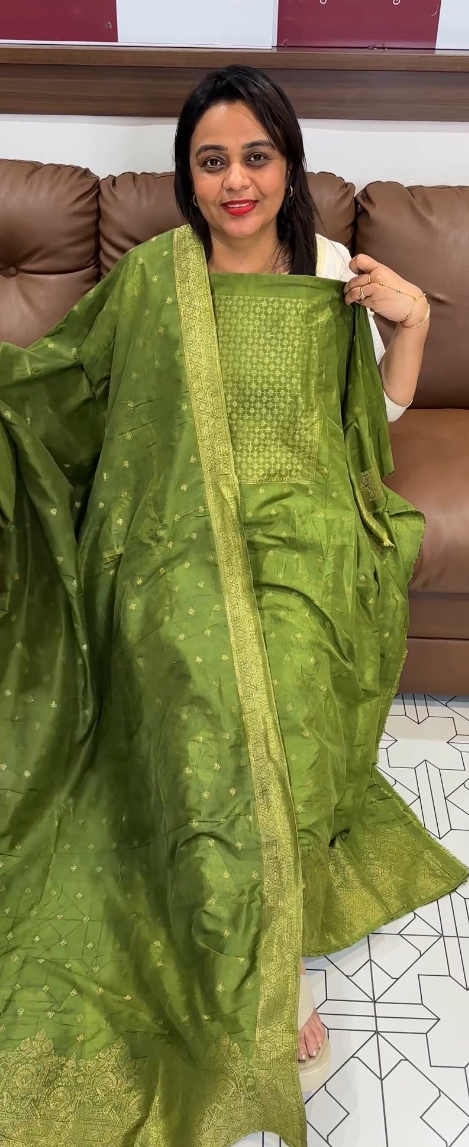 SEMI BANARASI UNSTITCHED SALWAR SUITS - IHA 27245