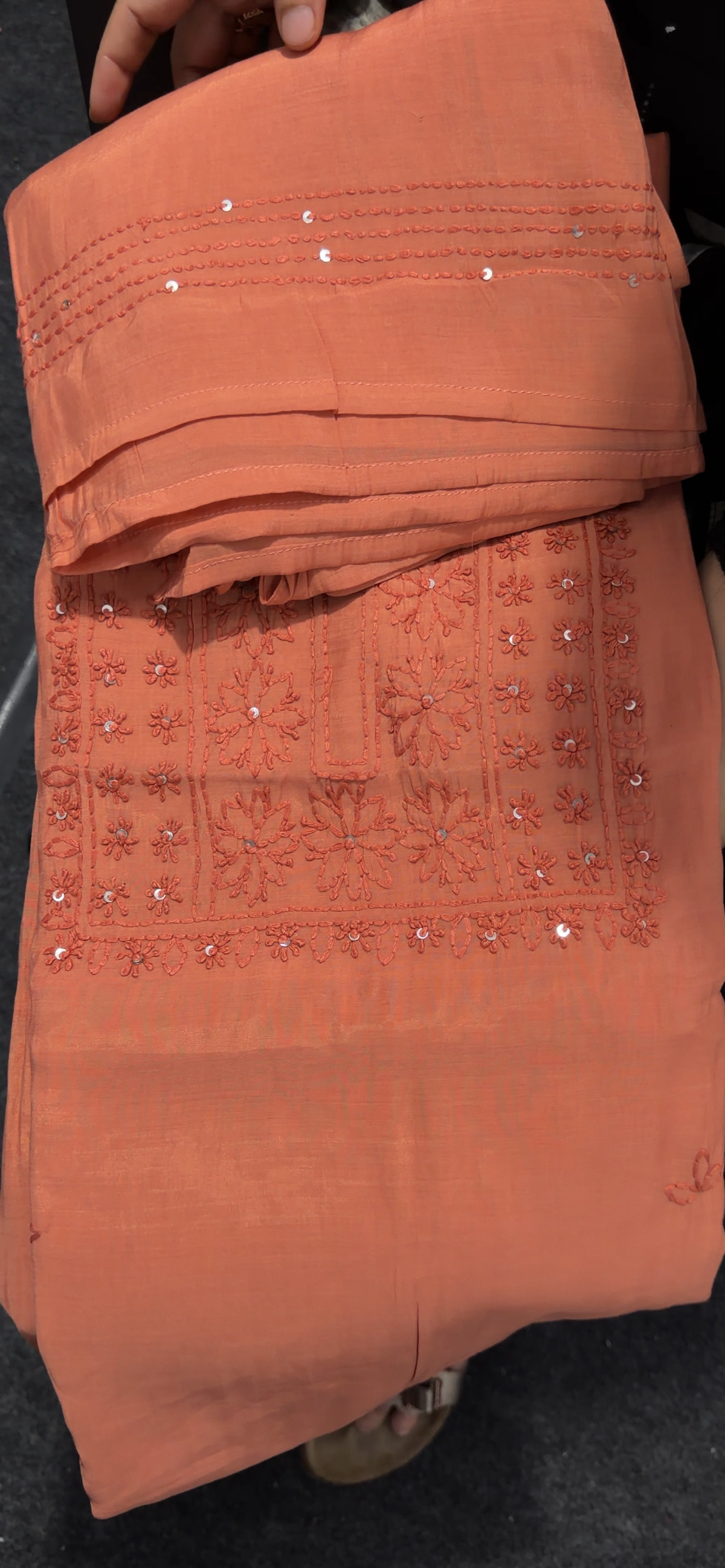 LUCKNOWI CHIKANKARI UNSTITCHED SALWAR SUITS - IHA 36049