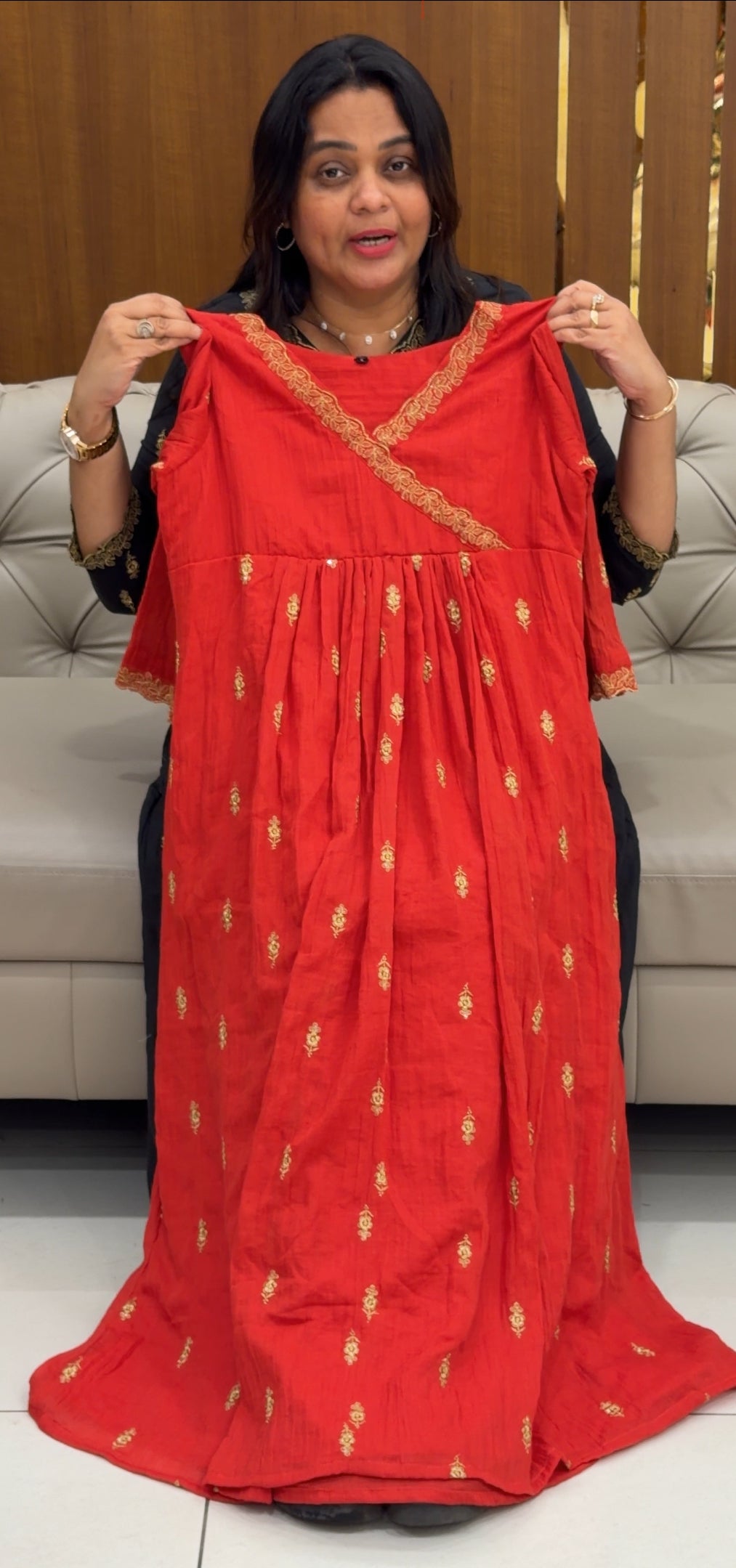 MUL CHANDERI ALINE TOPS - IHA 28742