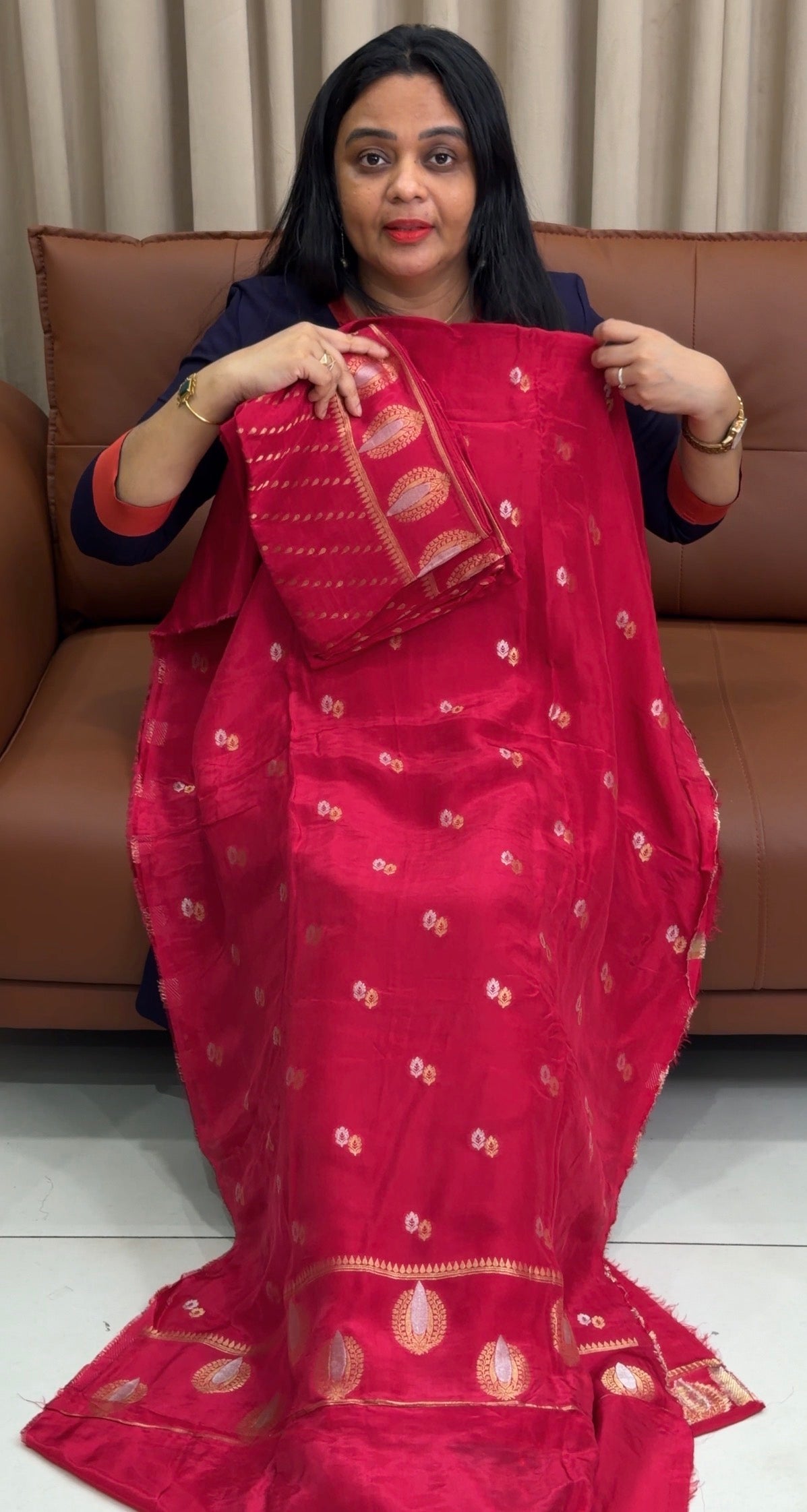 SILK BANARASI UNSTITCHED SALWAR SUITS - IHA 35406