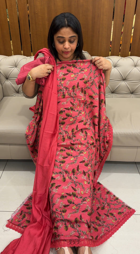 PRINTED LNEN UNSTITCHED SALWAR SUITS - IHA 27062
