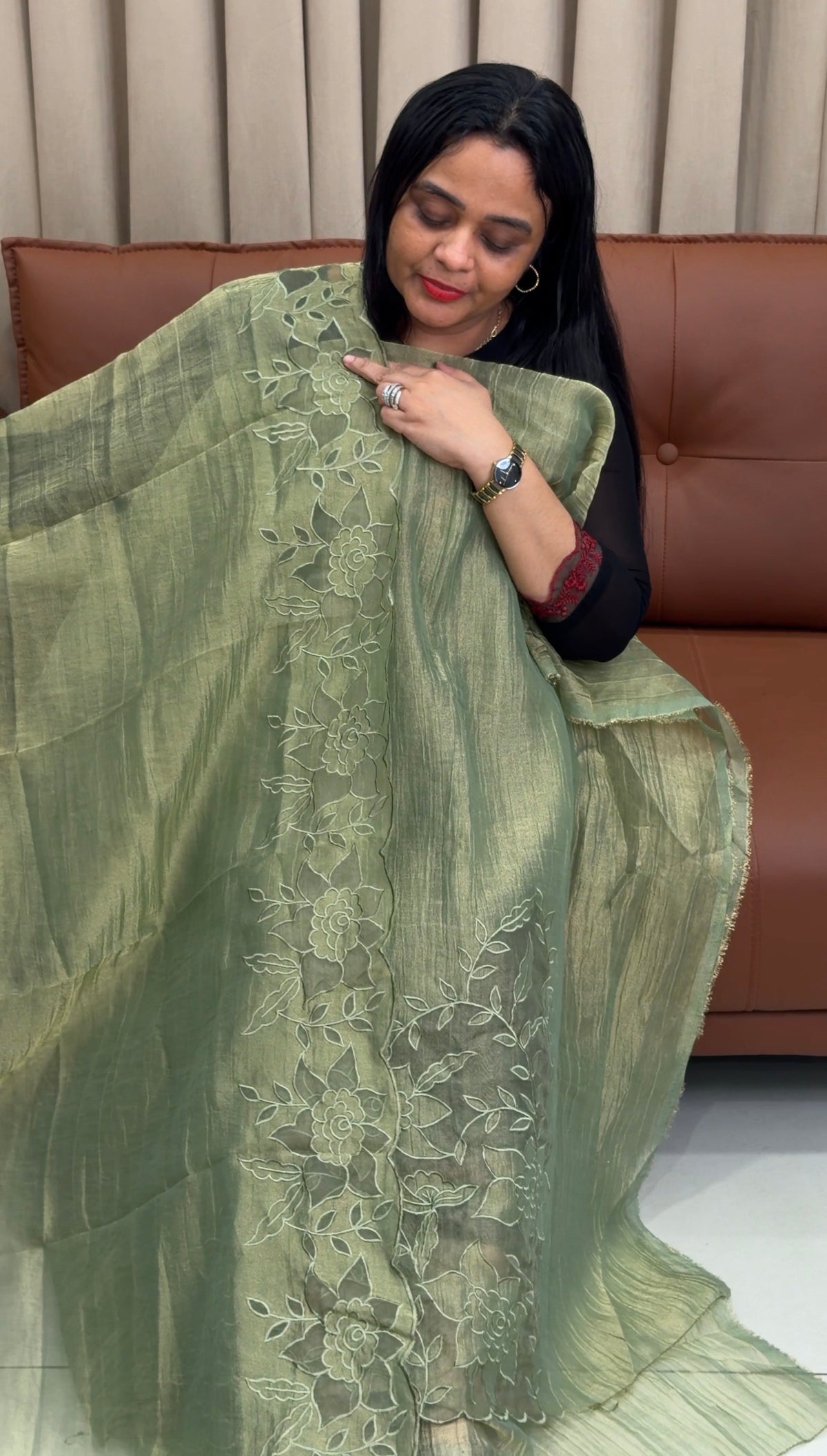 TISSUE UNSTITCHED SALWAR SUITS - IHA 35829