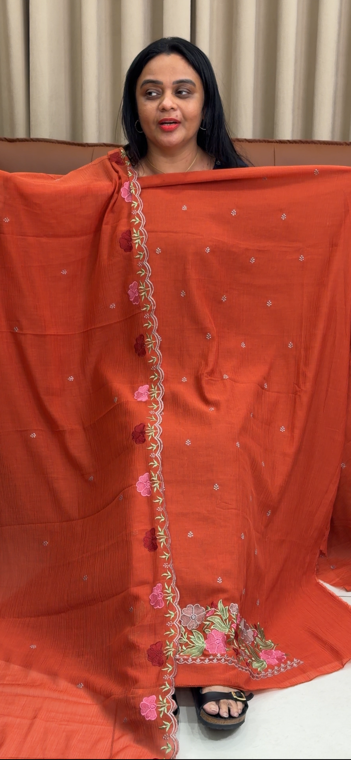 MUL CRUSHED UNSTITCHED SALWAR SUITS - IHA 35259