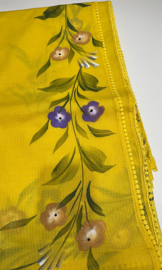 HAND PAINTED NET KOTA SAREES - IHA 27403