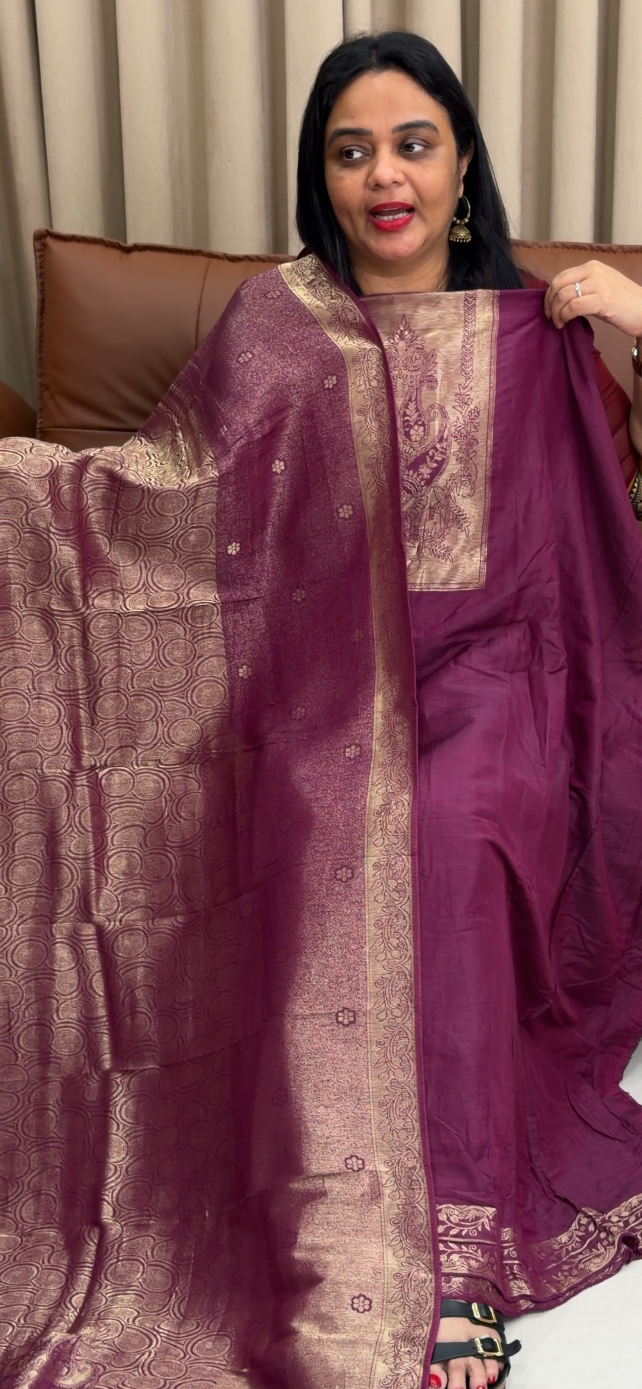 SEMI BANARASI UNSTITCHED SALWAR SUITS - IHA 34187