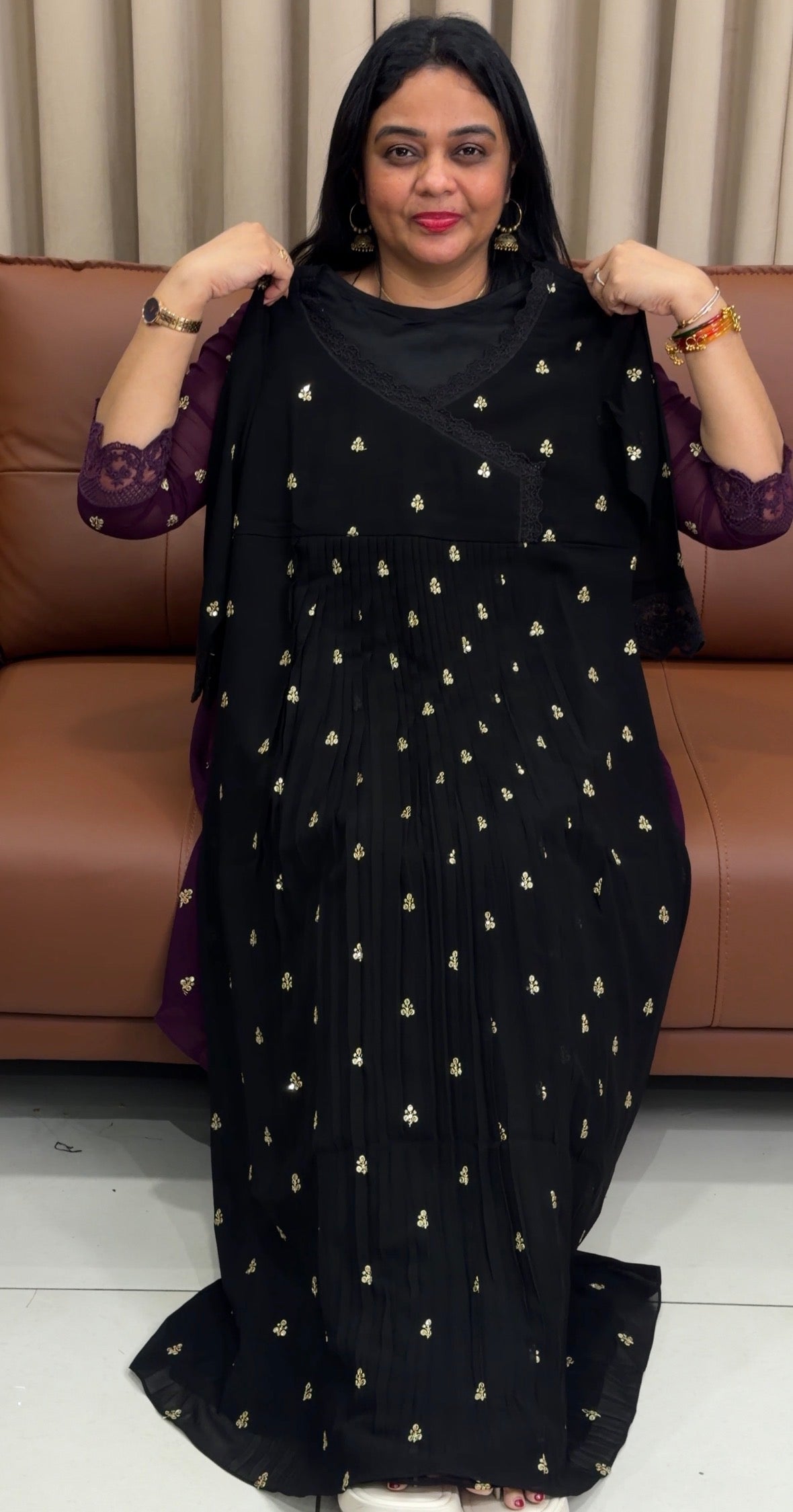 IHA'S IN-HOUSE GEORGETTE ALINE TOPS - IHA 33842