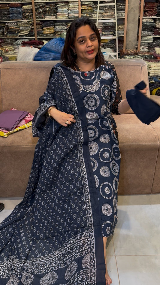 COTTON TOP, BOTTOM AND DUPATTA - IHA 25256