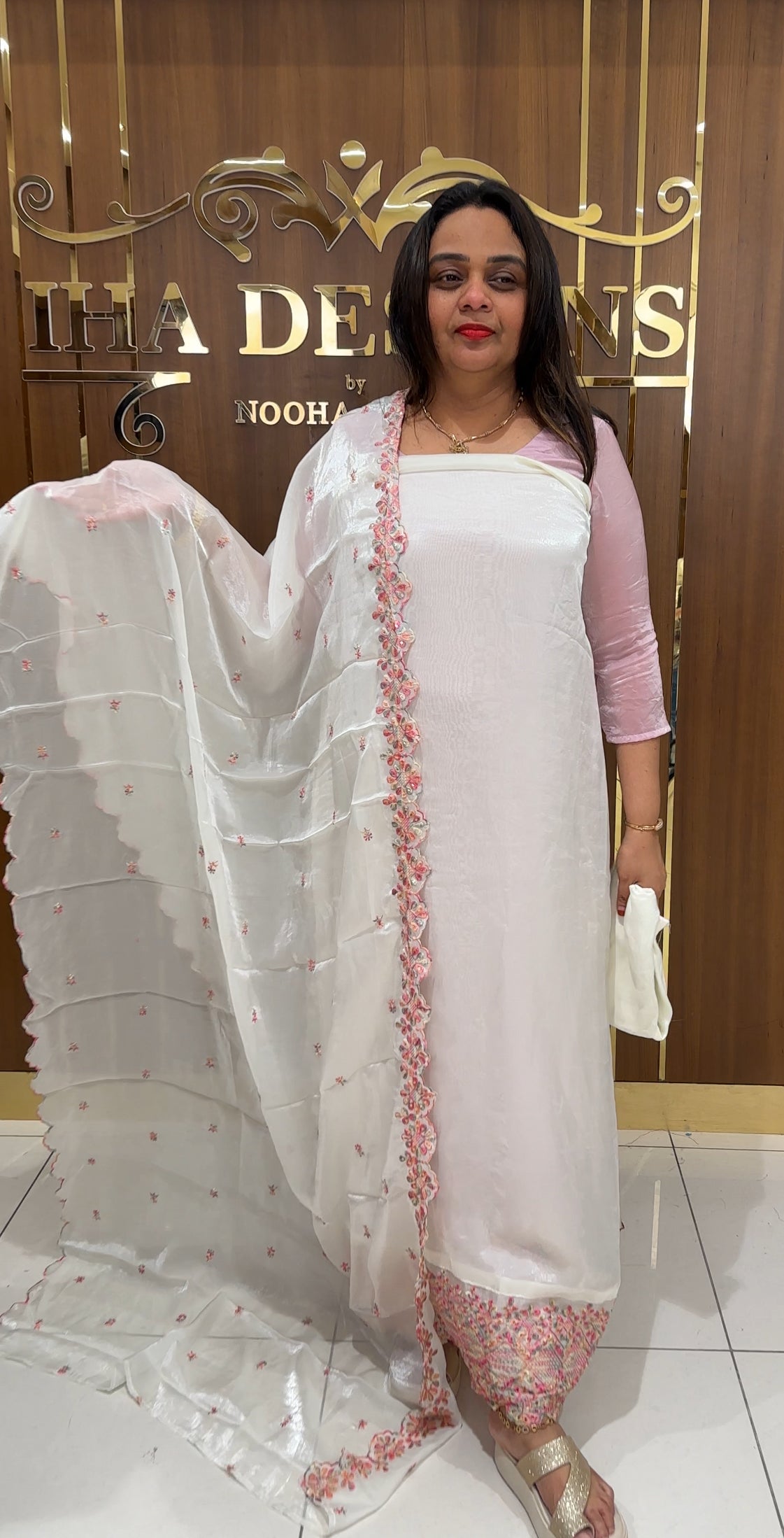 VELVET ORGANZA UNSTITCHED SALWAR SUITS- IHA 23596