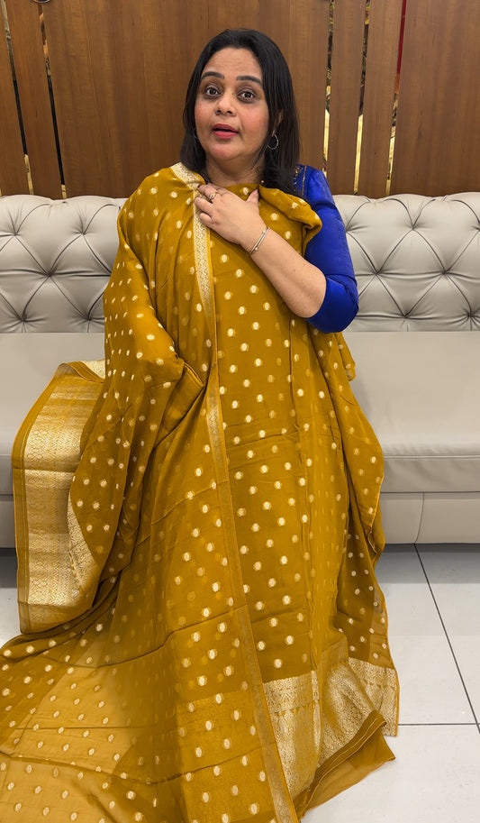 BANARASI UNSTITCHED SALWAR SUITS - IHA 27108