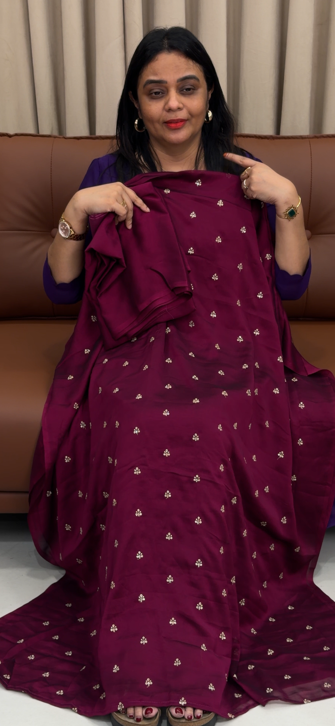 SILKY GEORGETTE UNSTITCHED SALWAR SUITS - IHA 33433