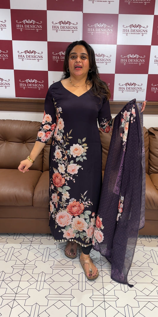 FORWARD PRINTED CRAPE UNSTITCHED SALWAR SUITS - IHA 26585