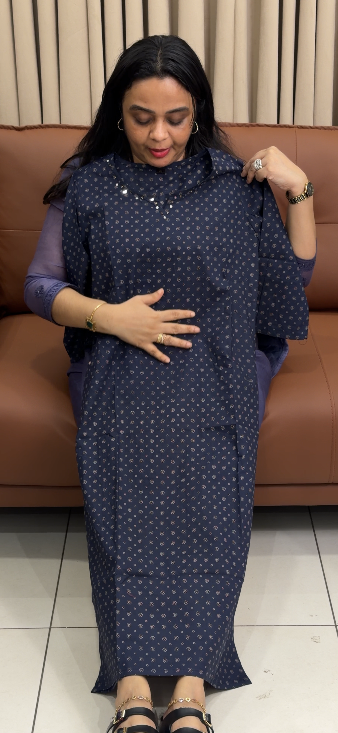 COTTON LONG SLITTED TOPS - IHA 34886