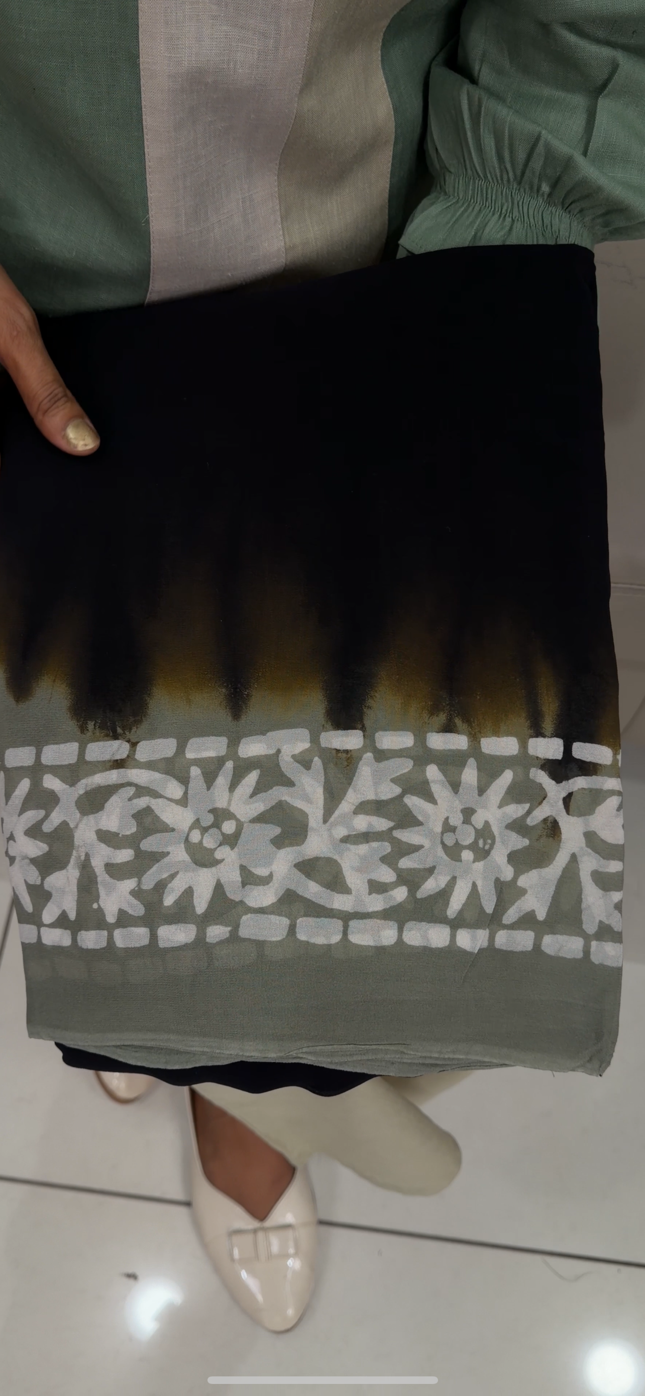 BATIK PRINTED GEORETTE SAREES - IHA 29626