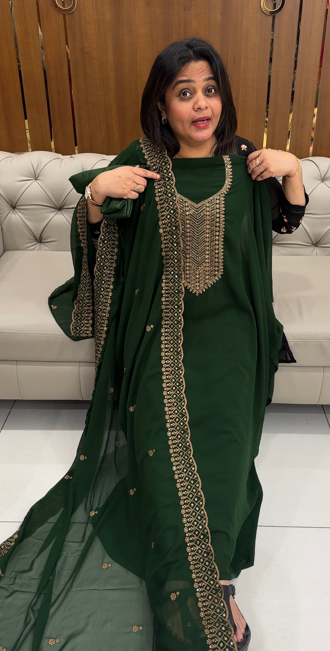 FORWARD FAUX GEORGETTE UNSTITCHED SALWAR SUITS - IHA 26009