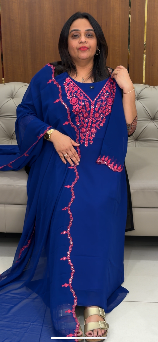 FAUX GEORGETTE TOP AND DUPATTA - IHA 29765