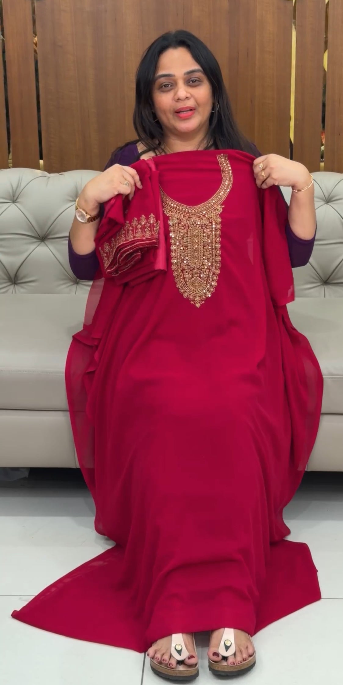 FAUX GEORGETTE UNSTITCHED SALWAR SUITS - IHA 29188