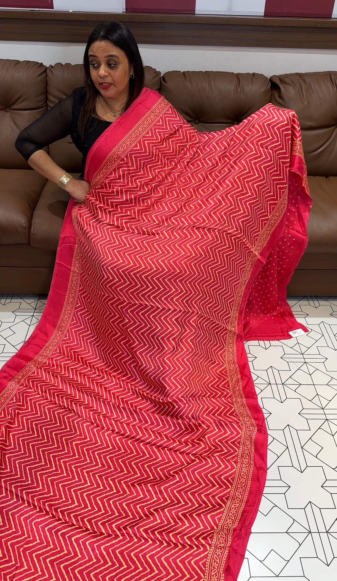 MASHRU SILK PRINTED  SAREE - IHA 18406