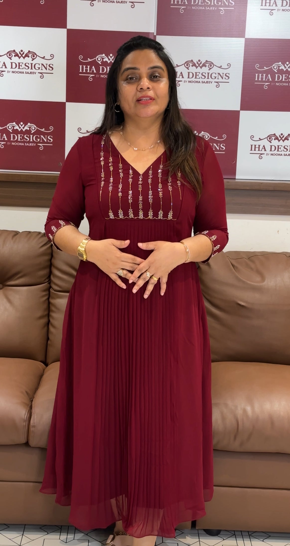 IHA'S IN-HOUSE HAND WORKED LONG A-LINE TOPS - IHA 28044