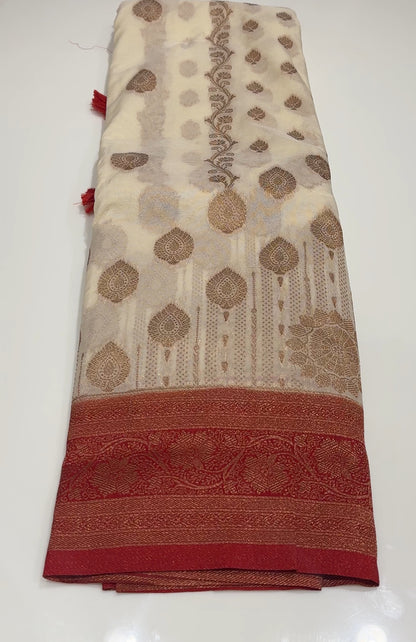 SEMI BANARASI  SAREES - IHA 16797