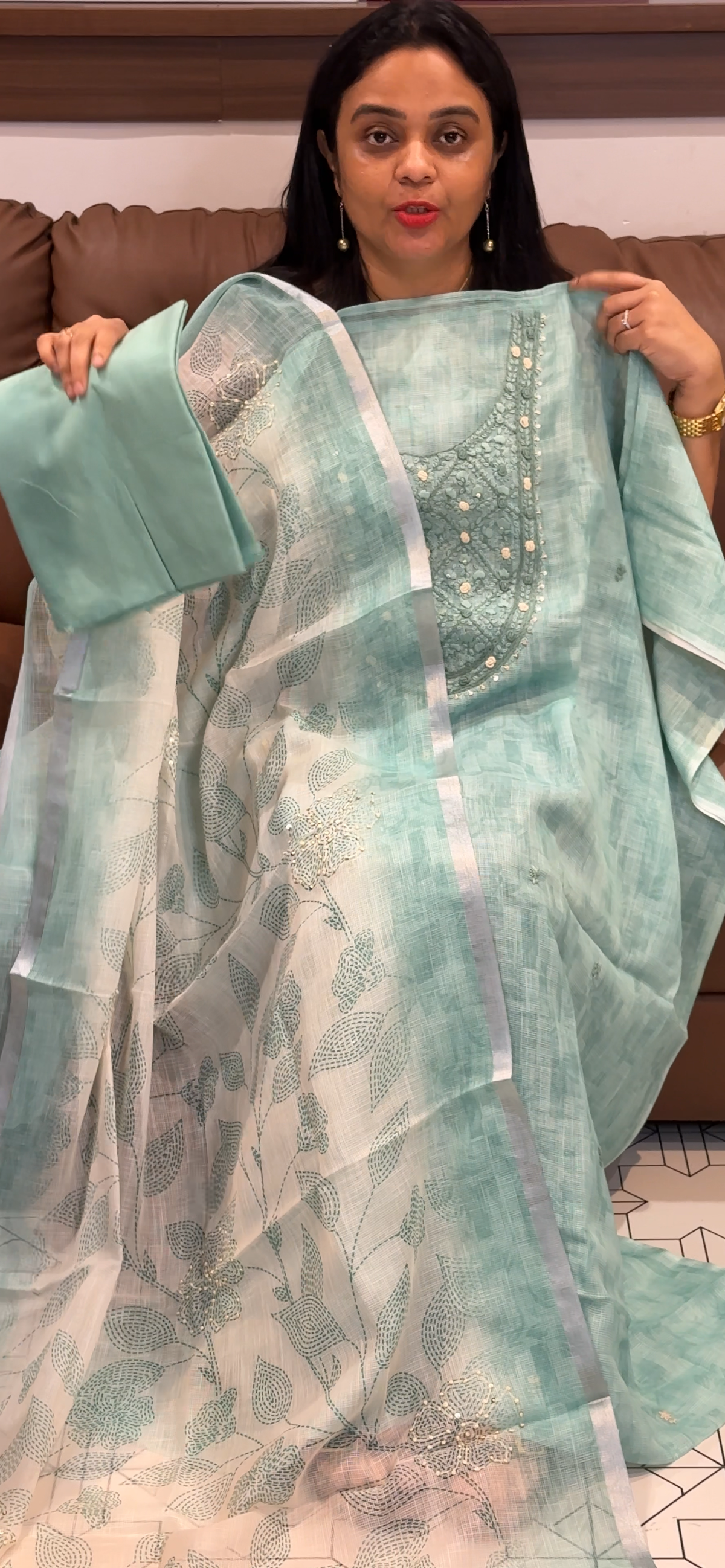 SILKY KOTA UNSTITCHED SALWAR SUITS - IHA 35563
