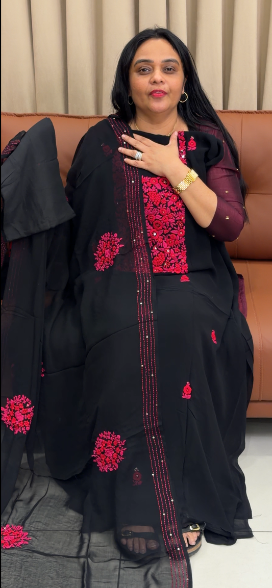 VISCOSE GEORGETTE UNSTITCHED SALWAR SUITS - IHA 35297
