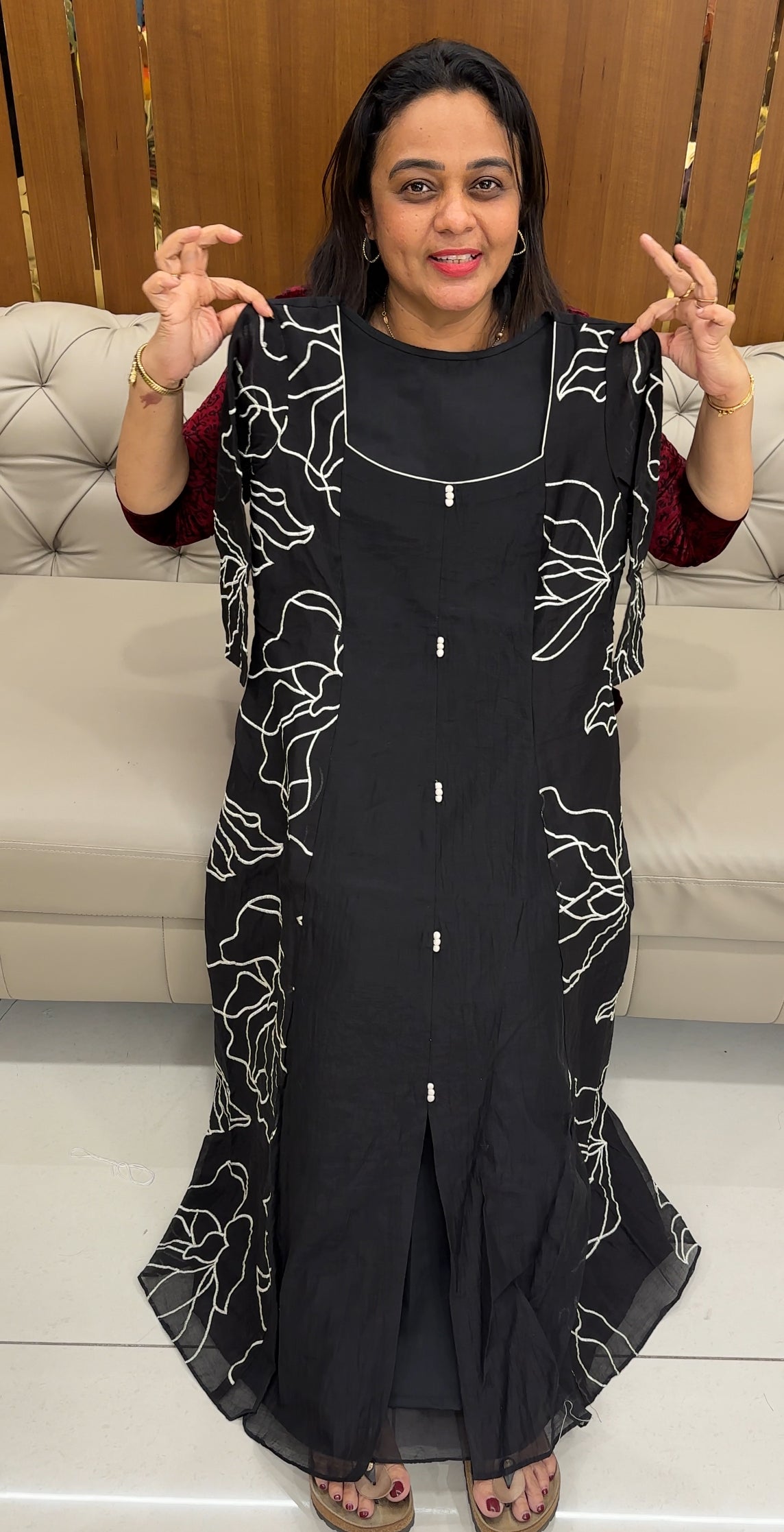 IHA'S IN-HOUSE MALAI CHANDERI ALINE TOPS - IHA 27004
