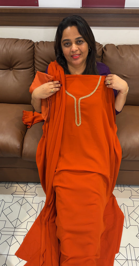 HAND WORKED UNSTITCHED SALWAR SUITS - IHA 25662
