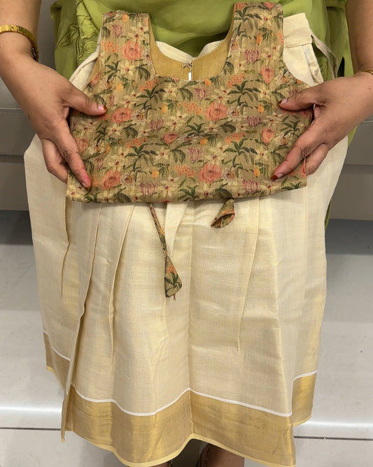 KIDS TISSUE CROP TOP AND SKIRTS - IHA 25383