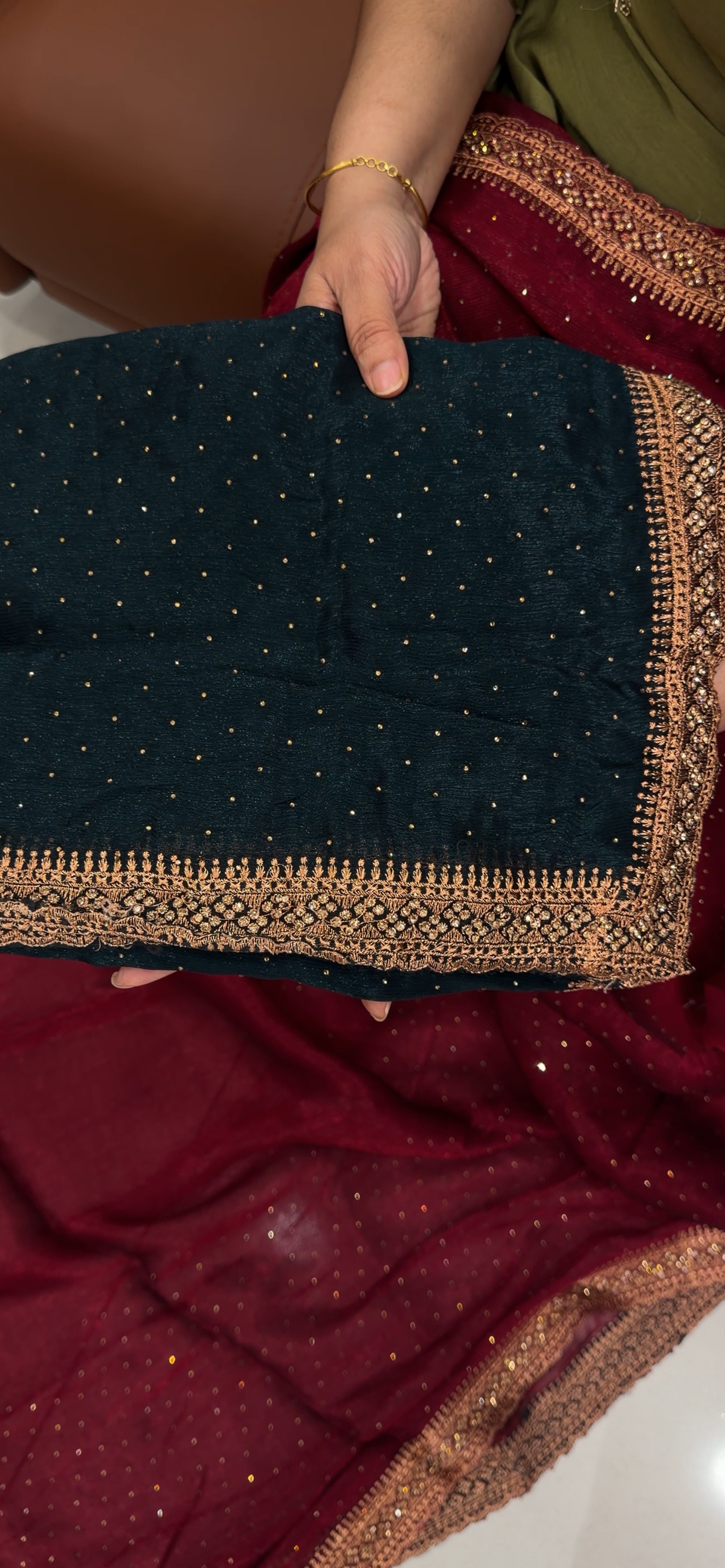 VELVET ORGANZA SAREES -  IHA 35362