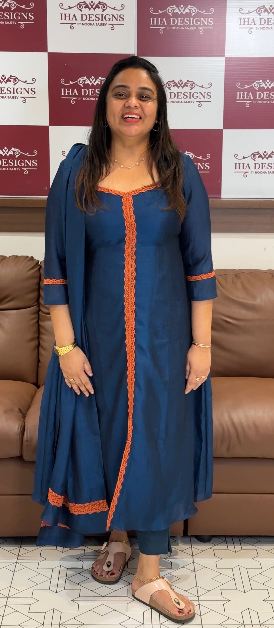 IHA'S IN-HOUSE SEMI RAW SILK ALINE TOP AND DUPATTA - IHA 30131