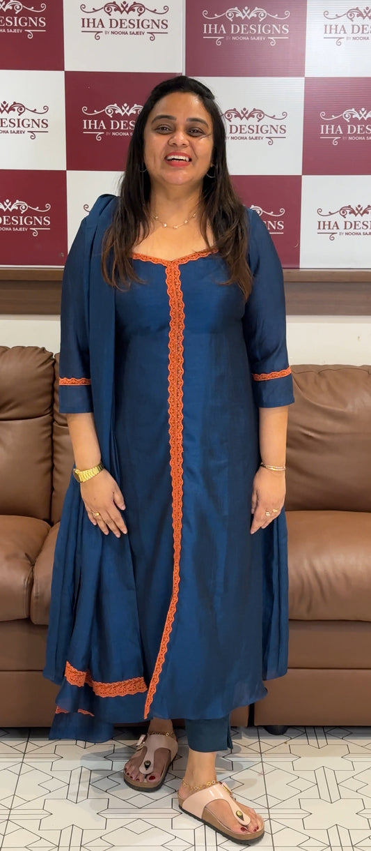 IHA'S IN-HOUSE SEMI RAW SILK ALINE TOP AND DUPATTA - IHA 30131