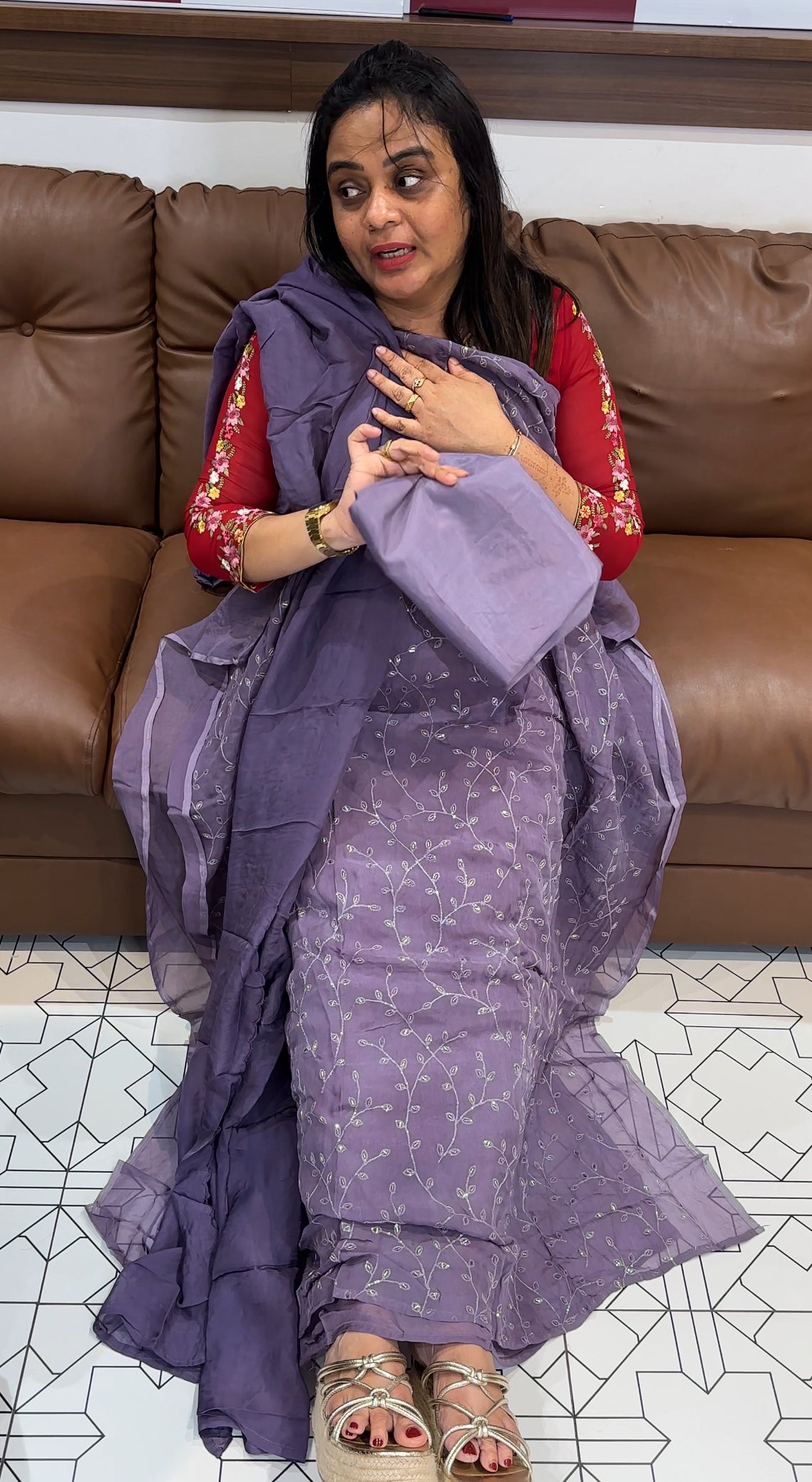 VISCOSE ORGANZA UNSTITCHED SALWAR SUITS - IHA 27761