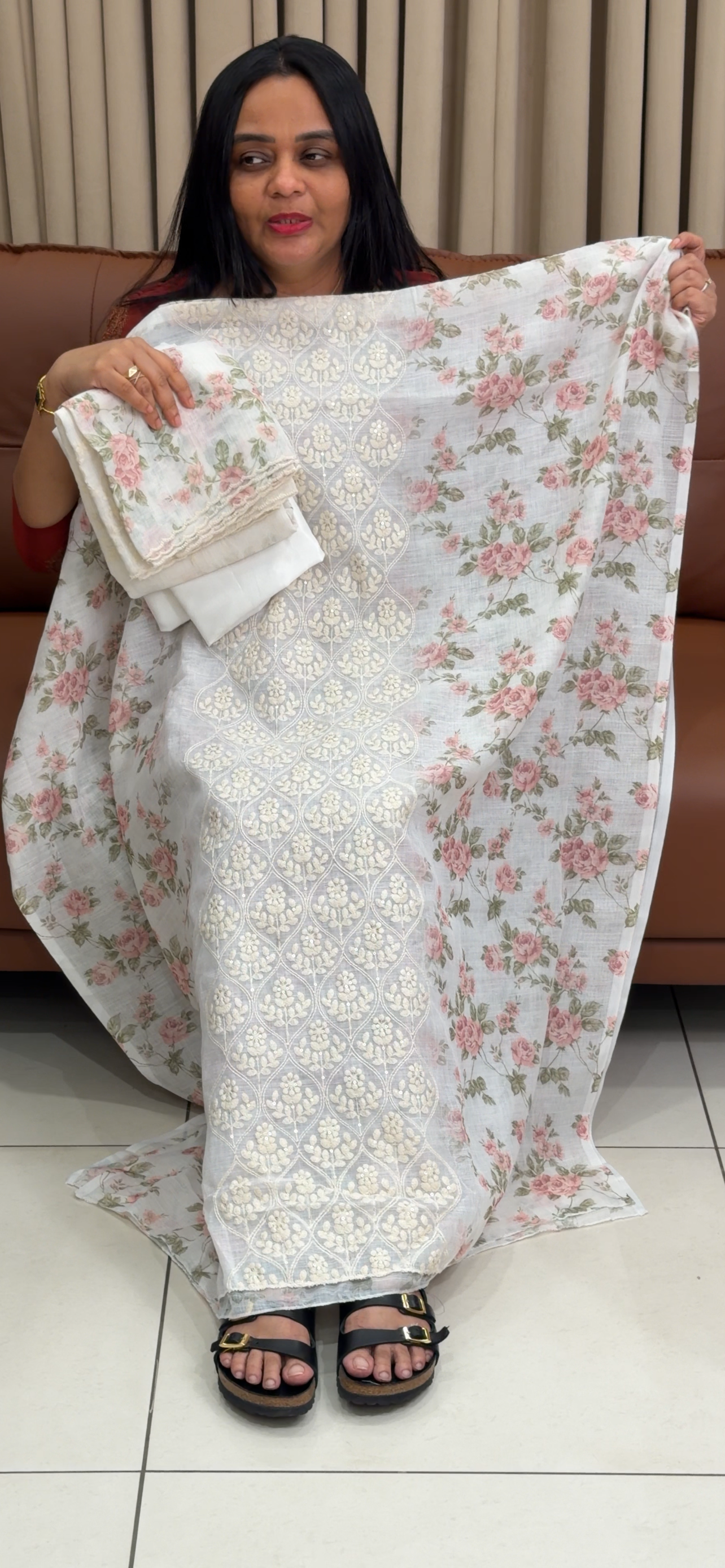 LINEN UNSTITCHED SALWAR SUITS - IHA 34700