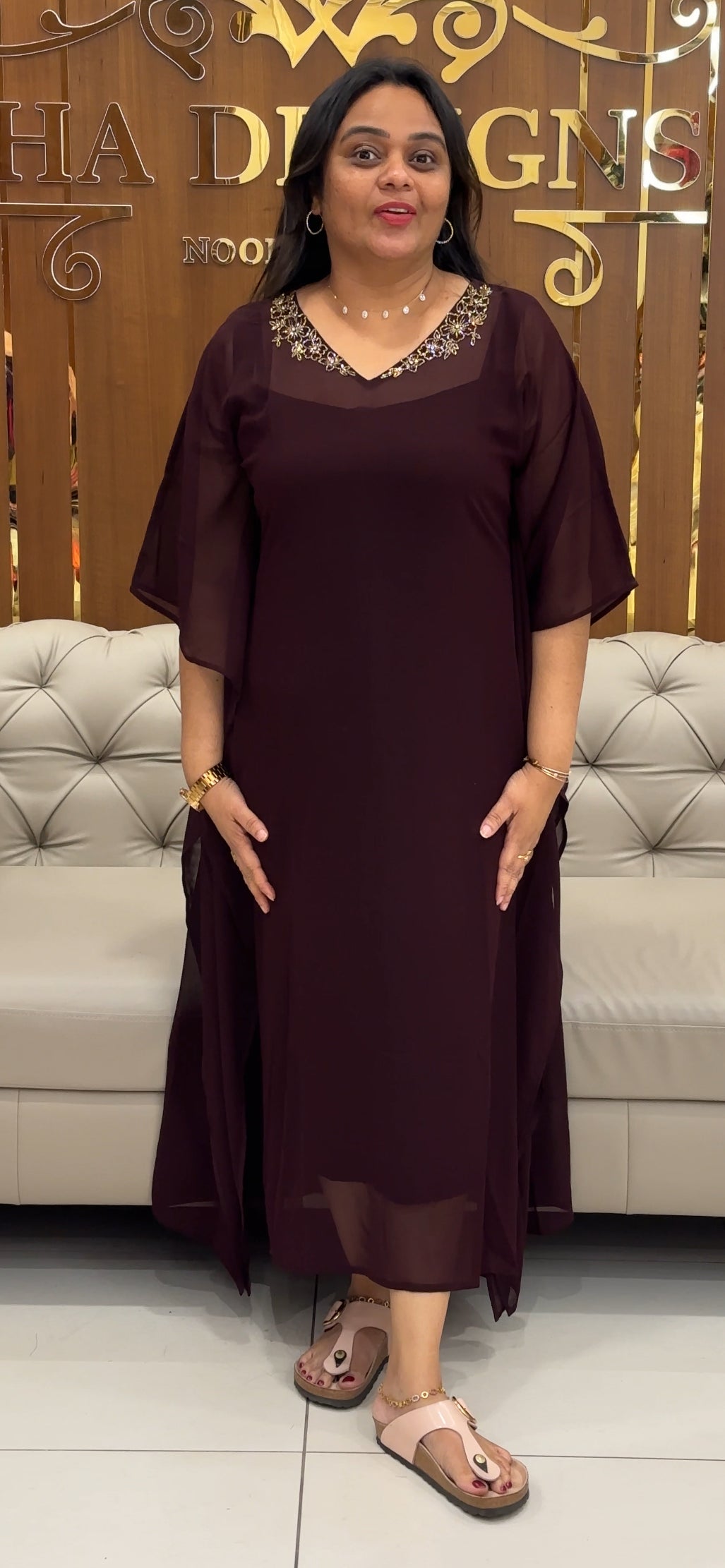 IHA'S IN-HOUSE HAND WORKED KAFTAN TOPS - IHA 28677