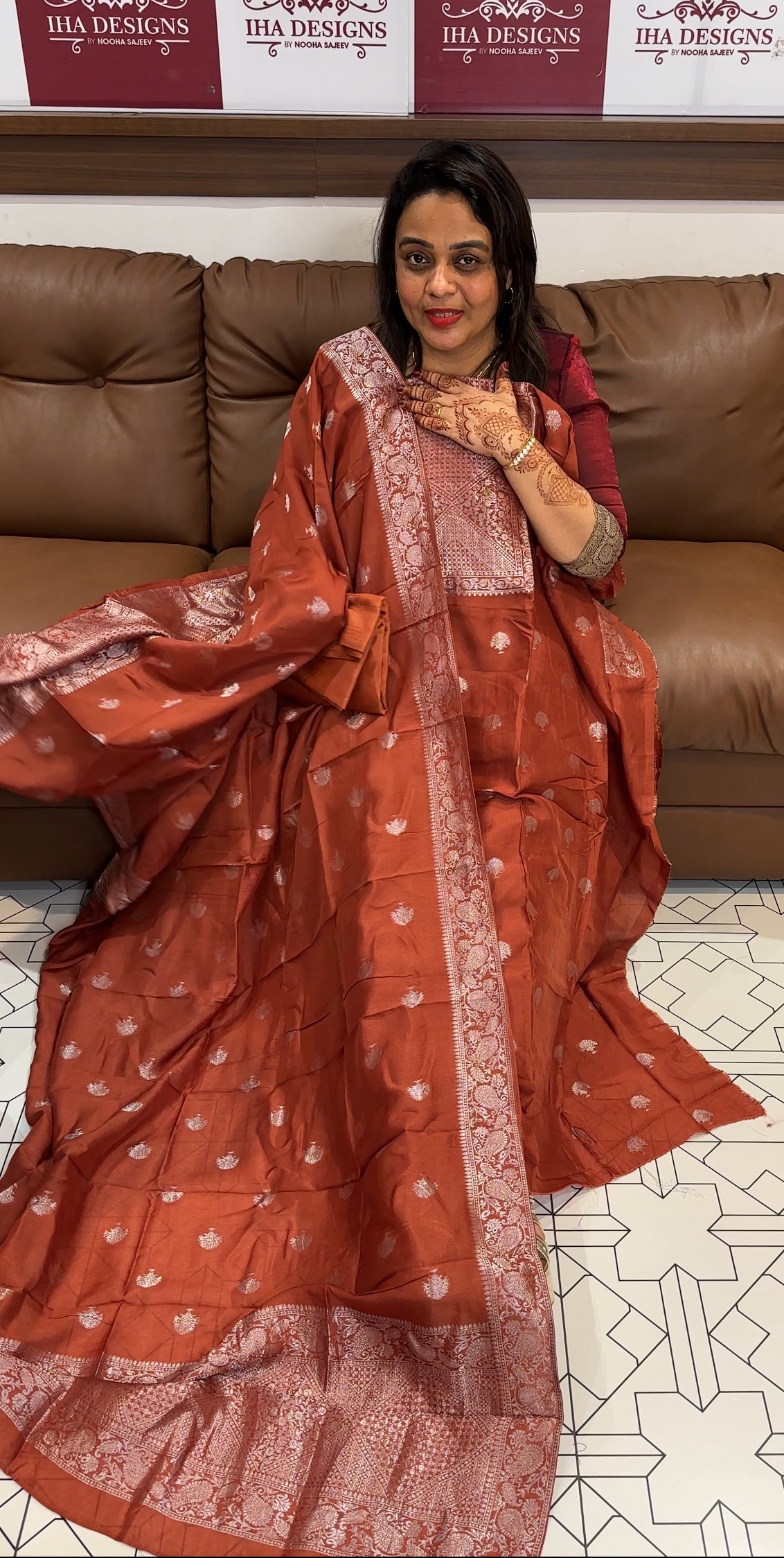 SILK BANARSI UNSTITCHED SALWAR SUITS - IHA 23708