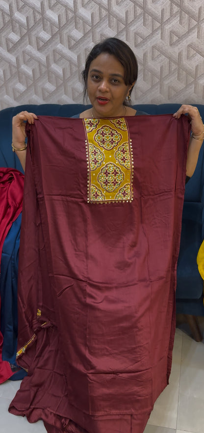 COTTON LINEN KURTA MATERIALS - IHA 28864