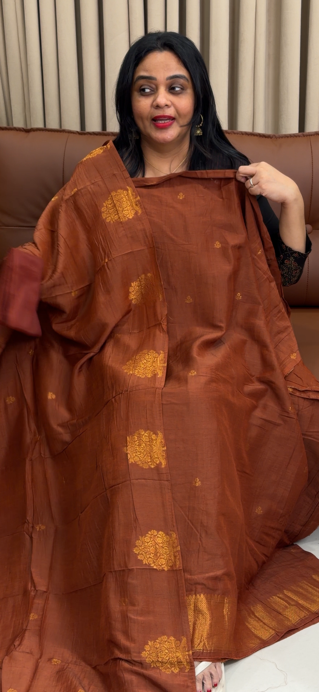 SEMI MAHESWARI SILK UNSTITCHED SALWAR SUITS - IHA 34480