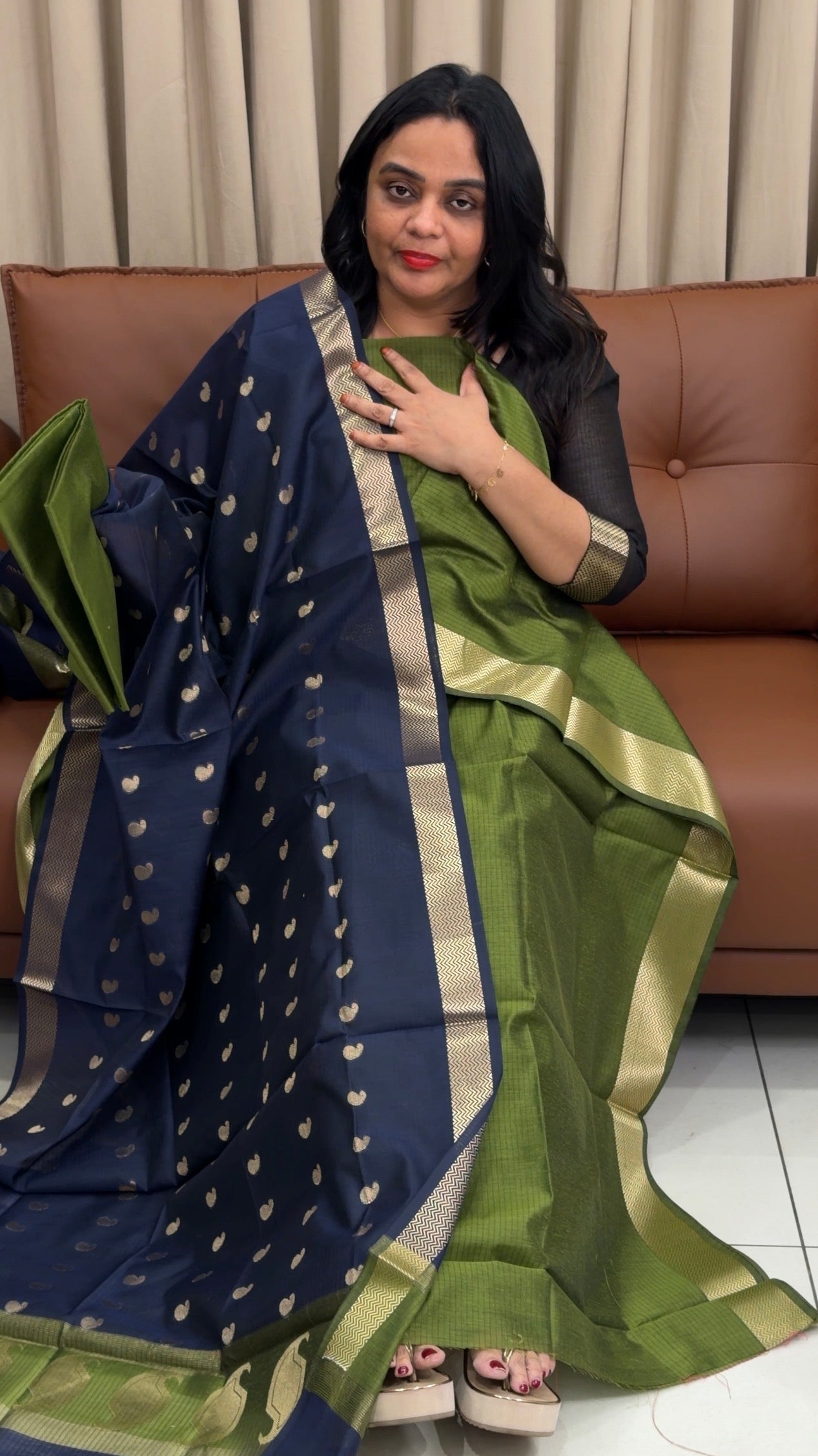 MUL CHANDERI UNSTITCHED SALWAR SUITS - IHA 33338