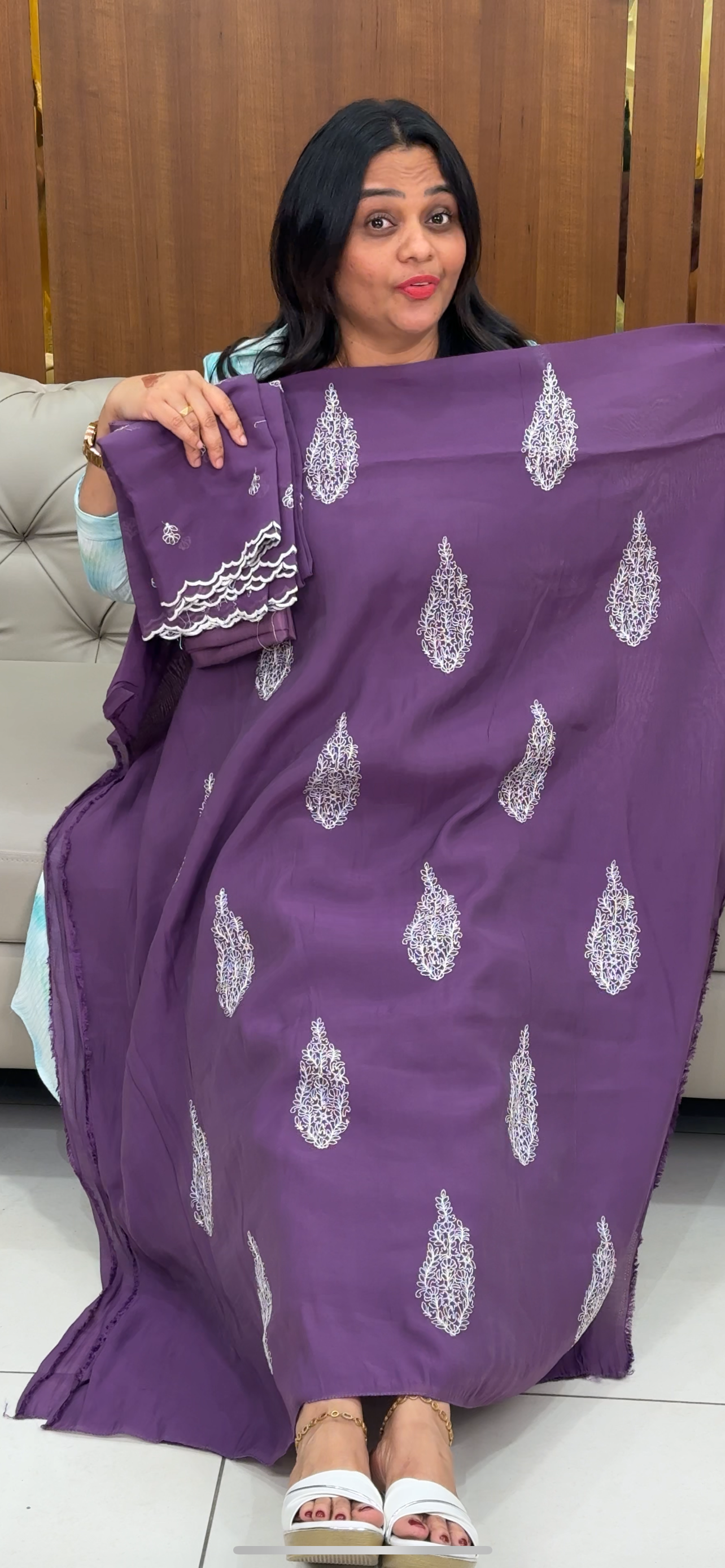 MALAI CHANDERI UNSTITCHED SALWAR SUITS - IHA 29938