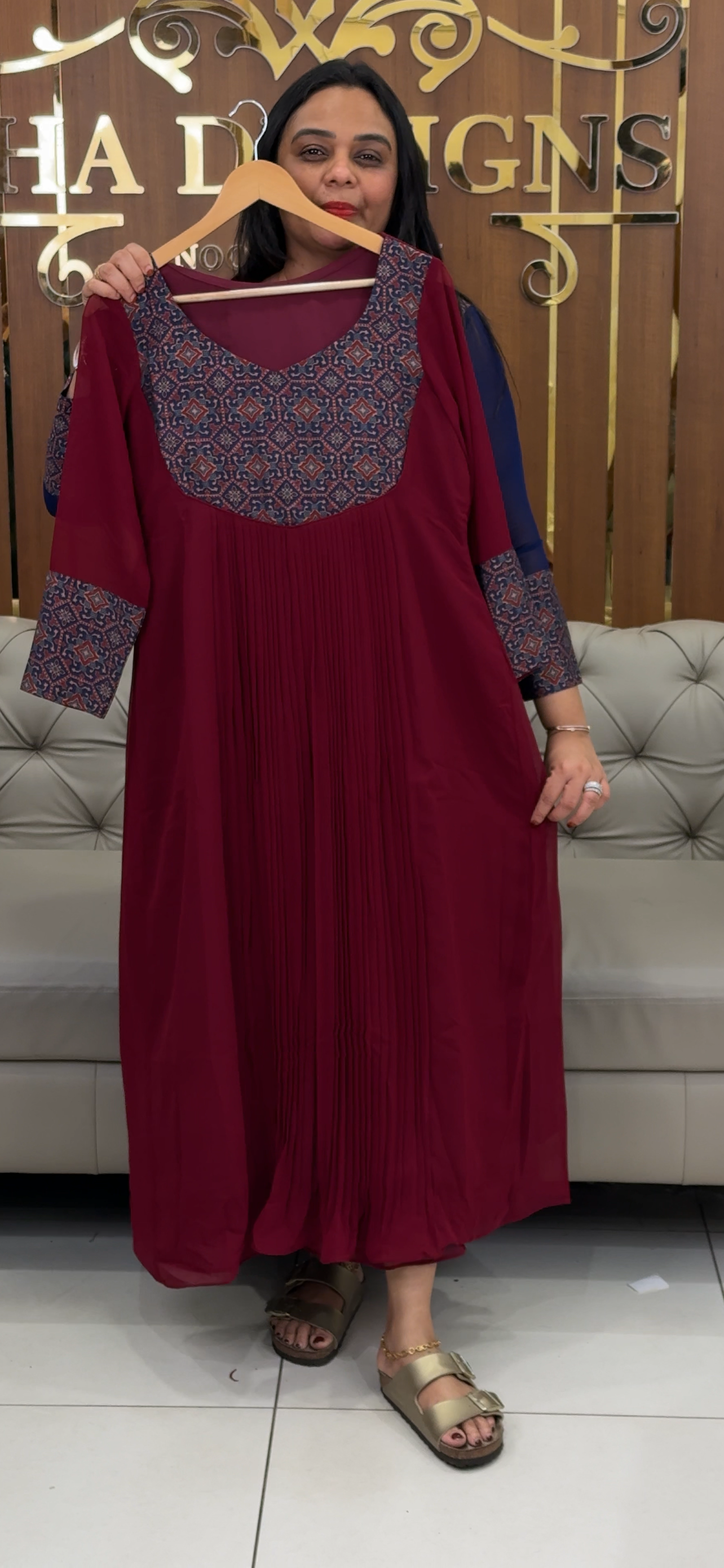 IHA'S IN-HOUSE GEORGETTE  ALINE TOPS - 32176