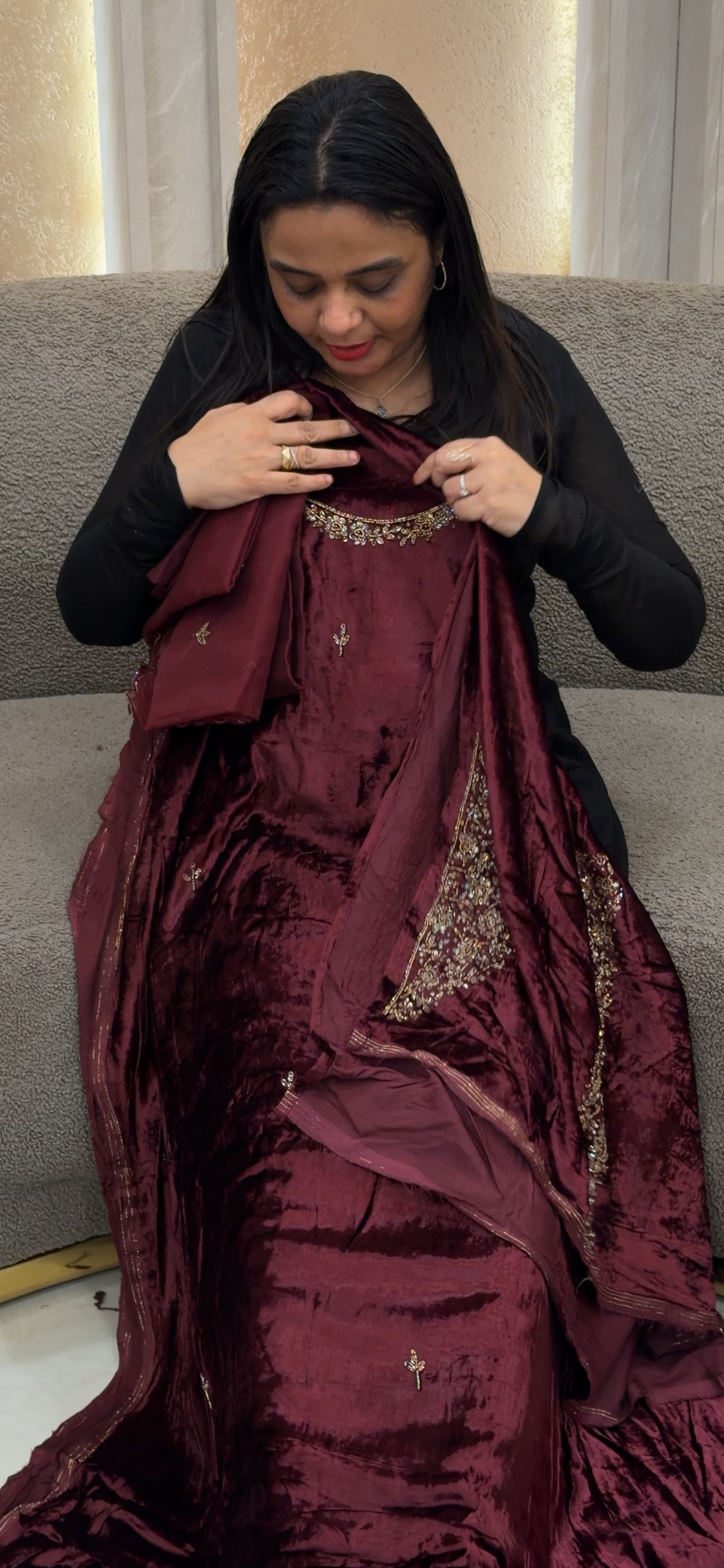 FORWARD VISCOSE VELVET UNSTITCHED SALWAR SUITS - IHA 35019