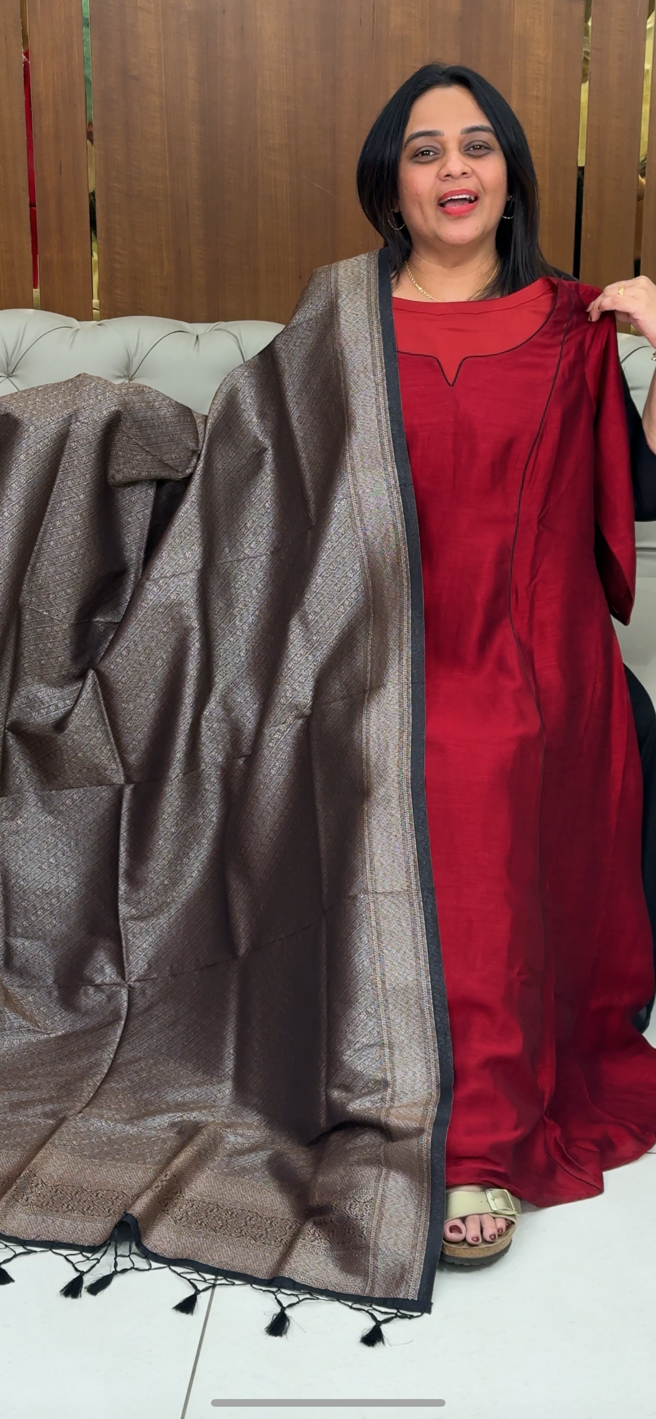 IHA'S IN-HOUSE LONG ALINE TOP AND DUPATTA  - IHA 29753