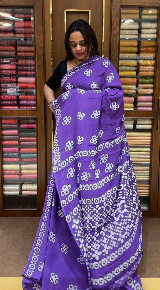 BATIK PRINTED GEORGETTE SAREES - IHA 22583
