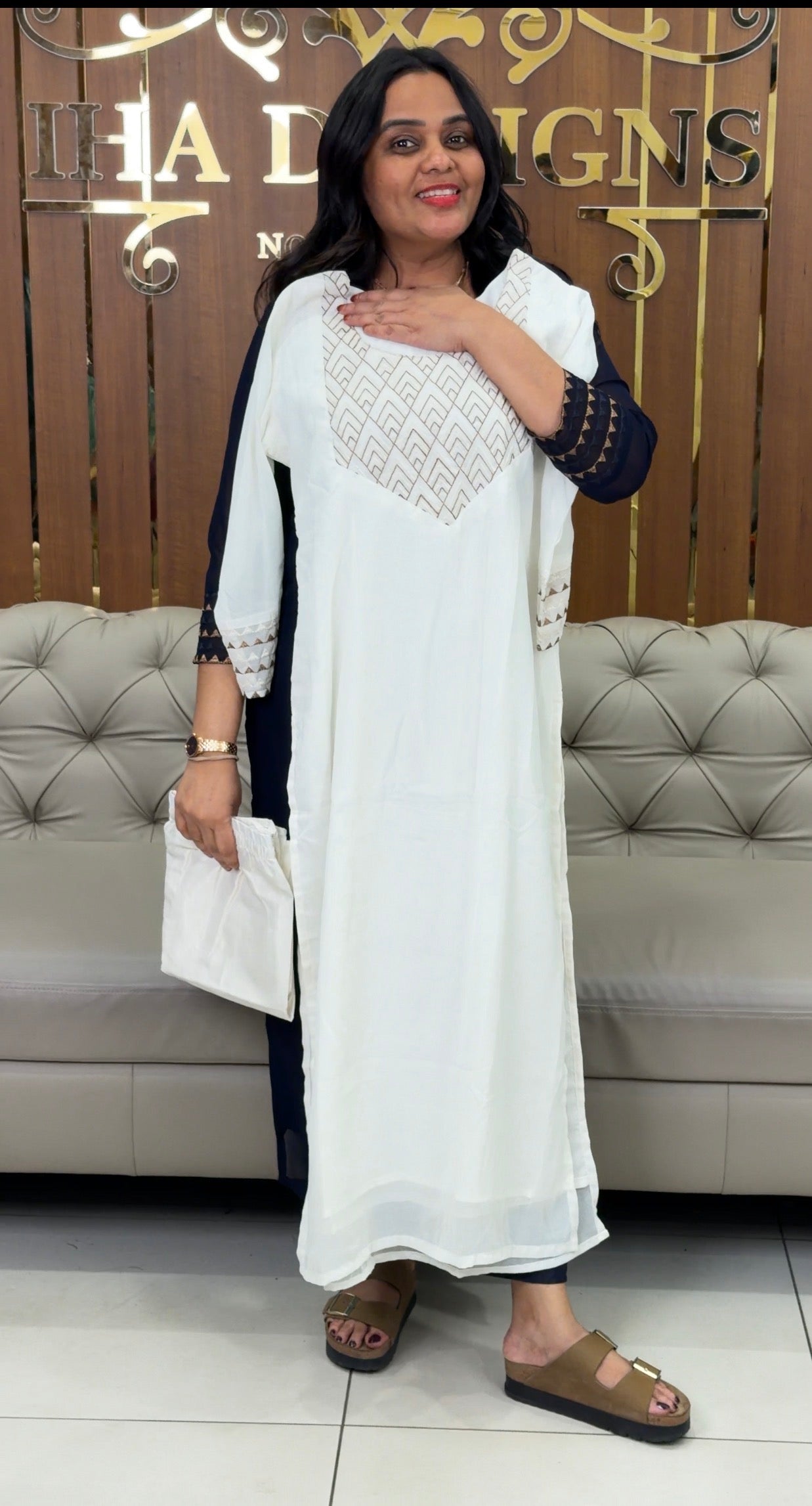 FAUX GEORGETTE CO-ORDS SETS - IHA 32527