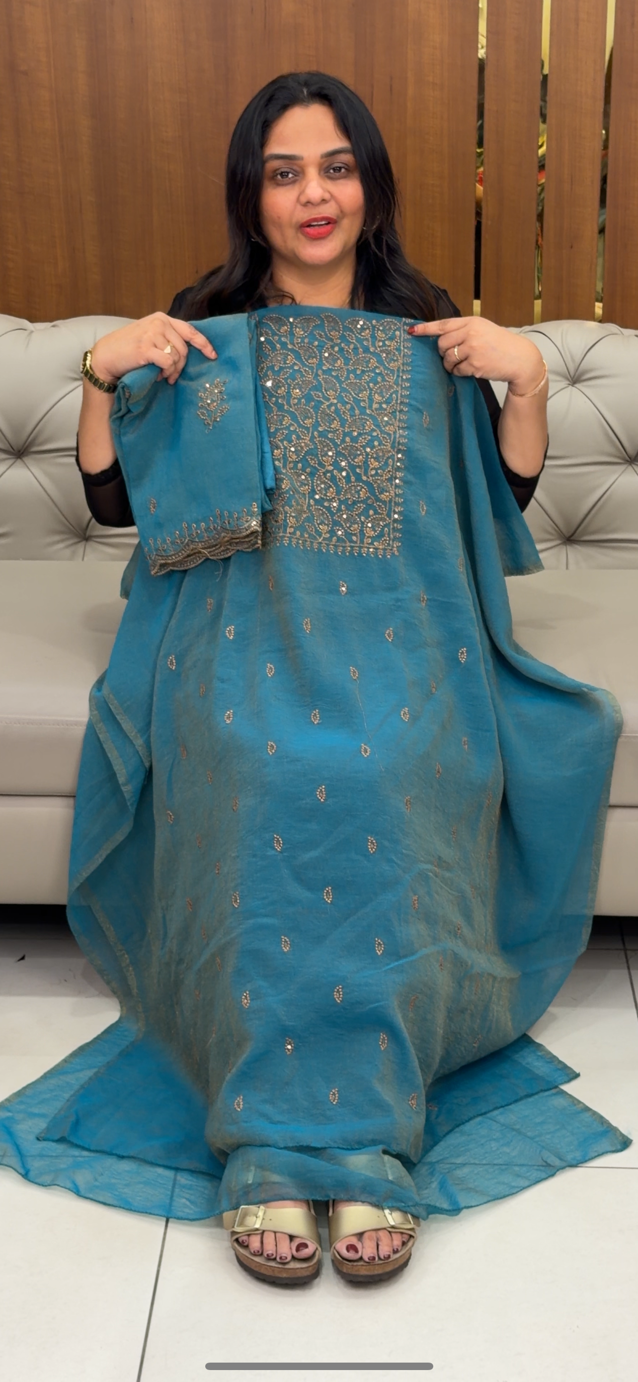 FORWARD CRUSHED SILK UNSTITCHED SALWAR SUITS - IHA 33142