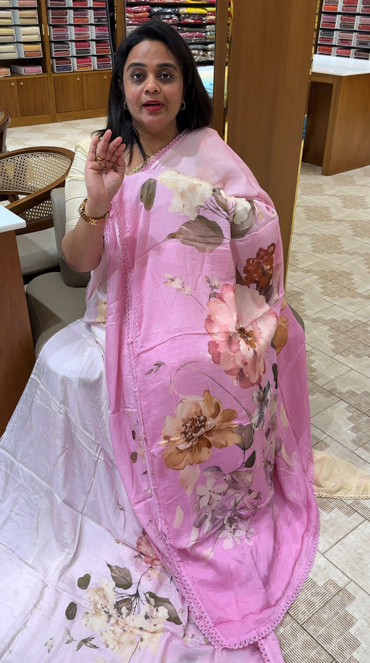 PLATINUM CHIFFON PRINTED SAREES - IHA 26024