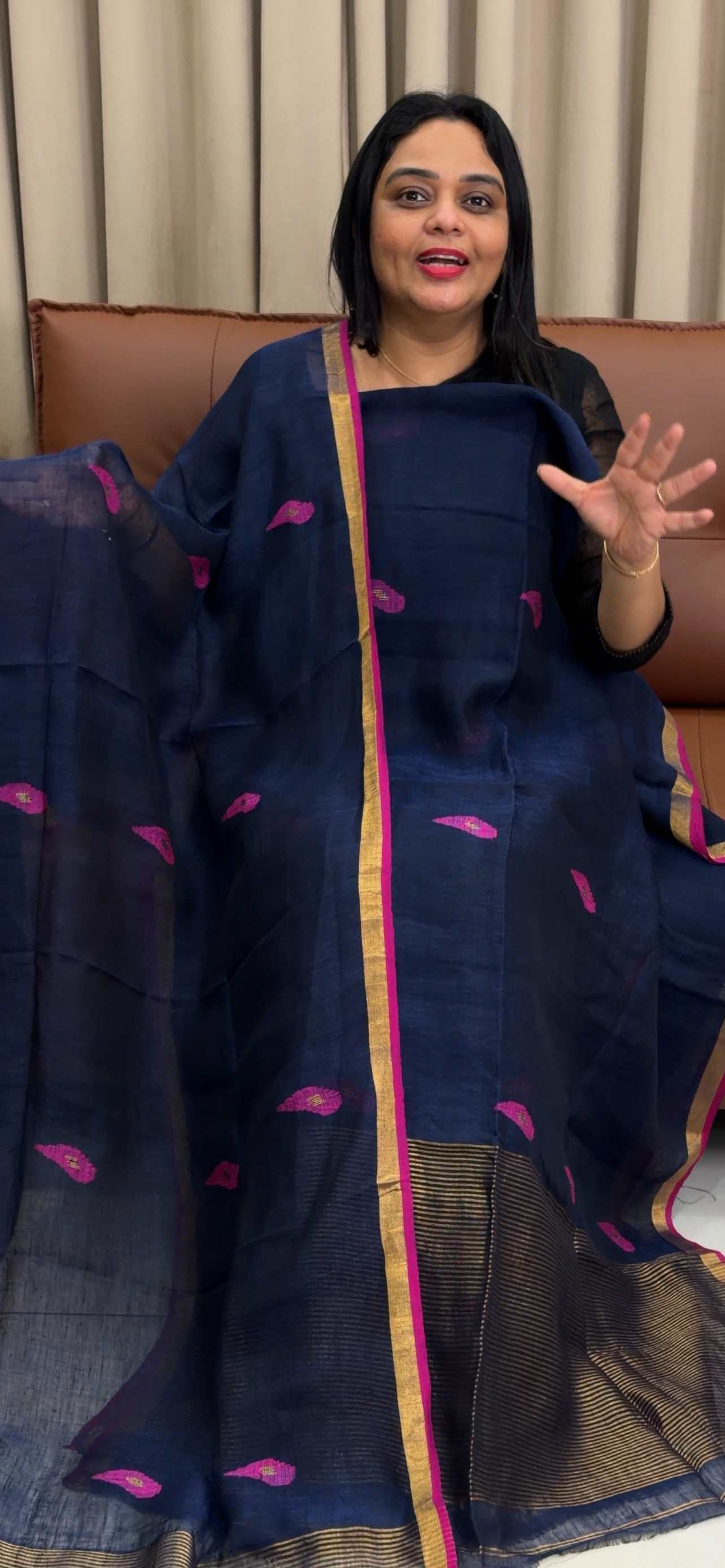 JAMDANI UNSTITCHED SALWRA SUITS  - IHA 34000