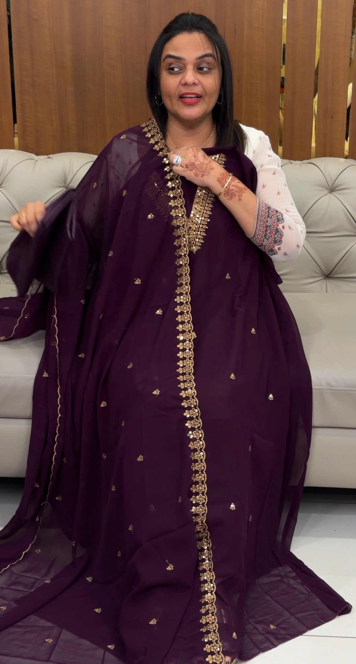 FAUX GEORGETTE UNSTITCHED SALWAR SUITS - IHA 33048