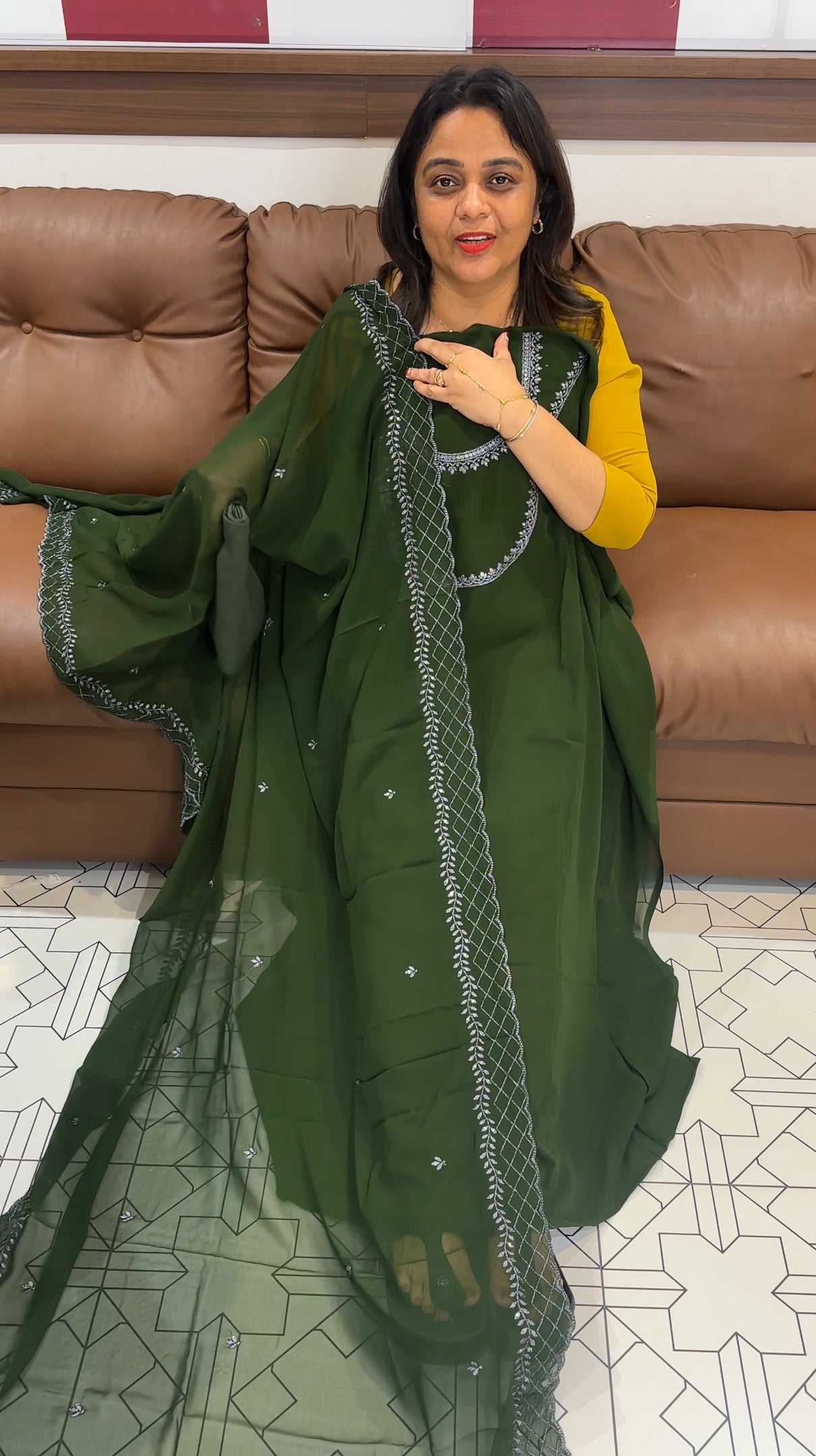 FAUX GEORGETTE UNSTITCHED SALWAR SUITS - IHA 24733