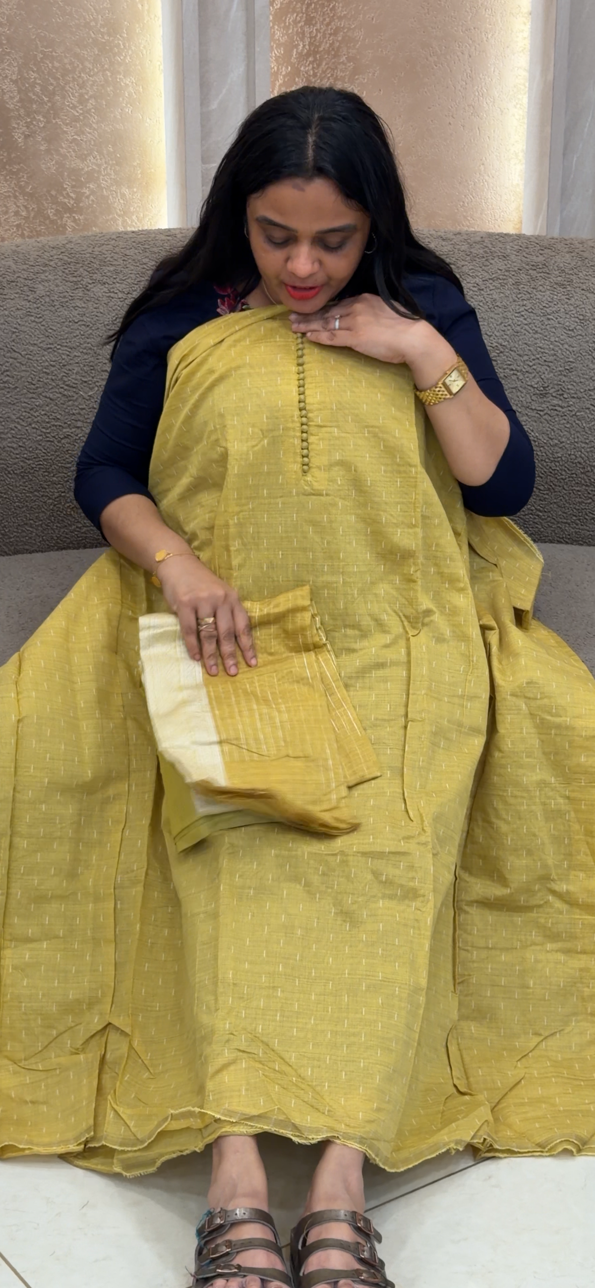 SEMI JAMDANI UNSTITCHED SALWAR SUITS - IHA 35863